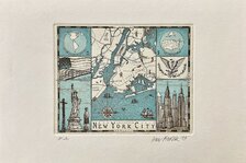 Grafický list, Ivan Kováčik, New York City, 62 €, 10x15 cm
