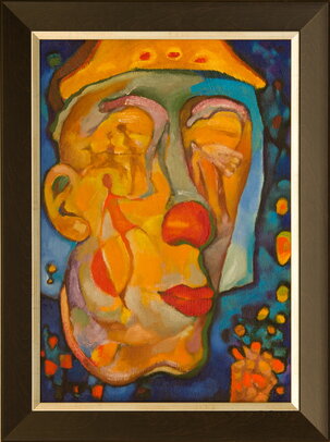 Miro Radev, Večný klaun, akryl, 420 €, 48,5x33,5cm, zarámované 59x44cm
