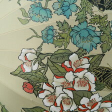 Ručne maľovaný japonský dáždnik - palica, kvety, 126 €, na vyžiadanie