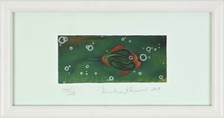 Veronika Kokavcová, kolorovaná kresba, Ryba, 18€, 23 x 12,5 cm