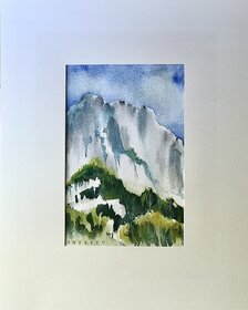 Agneša Vavrinová, Horská krajina I., akvarel 29x18 cm, zarámované 52x42 cm, 98 €