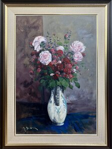 Aladár Botlík, Kytica z Rosnej ulice X, akryl, 69x47 cm + rám 10 cm, 840 €