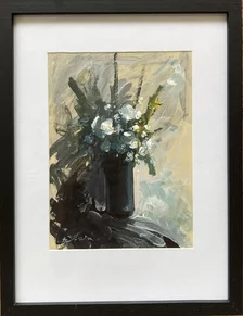 Aladár Botlík, Studené zátišie, maľba akrylom 27x18 cm