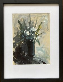 Aladár Botlík, Studené zátišie, maľba akrylom 27x18 cm + rám 7 cm, 210 €