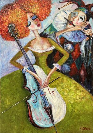 Andrea Gáková, Concerto D´amore, olejomaľba na plátne 85x60 cm, 490 €