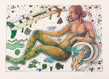 Andrej Augustín, Vodnár, grafický list 29x41 cm