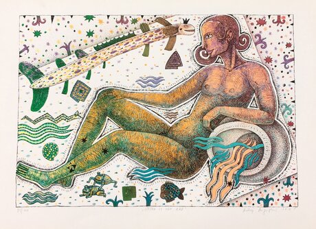 Andrej Augustín, Vodnár, grafický list 8/100, 29x41 cm, nezarámované, 140 €