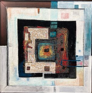 Daniela Révayová-Lichardusová, Cesta domov, arttex, 45x45 cm, zarámované 55x55 cm