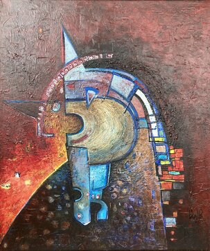 Daniela Révayová-Lichardusová, Konské blues, akryl na plátne 70x60 cm, 840 €