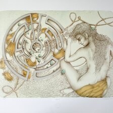 Darina Berková, grafický list, Labyrint, 50x65 cm, 170 €