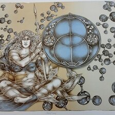 Darina Berková, grafický list, Pamäť vody, 38x53 cm, 140 €