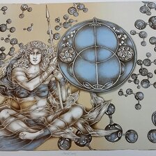 Darina Berková, grafický list, Pamäť vody, 38x53 cm, 150 €