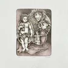 Darina Berková, grafický list, Znamenia zverokruhu - tri v jednom - OHEŇ, 22x16 cm, 50 €