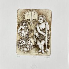 Darina Berková, grafický list, Znamenia zverokruhu - tri v jednom - VZDUCH, 22x16 cm, 50 €