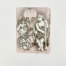 Darina Berková, grafický list, Znamenia zverokruhu - tri v jednom - VZDUCH, 22x16 cm, 50 €