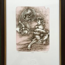 Darina Berková, Znamenie VODA, 22/80, 22x16 cm, zarámované 39x30 cm, 55 €