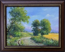 Dušan Stieranka, Cesta “Chocina“ Topoľčany, Olejomaľba na plátne 30x40 cm, zarámované 40x50 cm