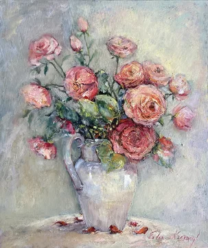Ester Ksenzsigh, Letná vôňa, olejomaľba na plátne 60x50 cm