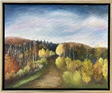 Eva Lauková, Lesná cesta do dediny, 40x50 cm