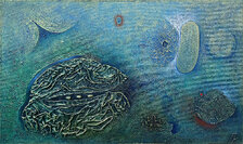 Fero Kučo, Dotyky, špeciálna technika olejom, 60x100 cm