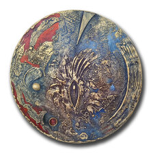 Fero Kučo, Sadenie, špeciálna technika zlatý akryl, priemer 60 cm