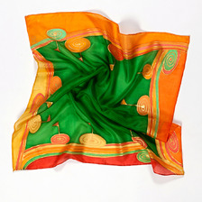 Golfová šatka oranžovo-zelená, 25 €, 55 x 55 cm