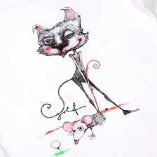 Golfové tričko, Mačka s myšou hrá golf, dámske tričko 34 - 42, cena 18€.