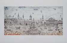 Grafický list 83/95, Ivan Kováčik, Rozprávková Bratislava, 20 x 40 cm