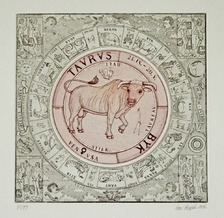 Grafický list, Ivan Kováčik, Býk, 77 €, 30x30 cm