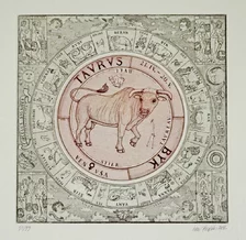 Grafický list, Ivan Kováčik, Býk, 77 €, 30x30 cm, na vyžiadanie