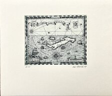 Grafický list, Ivan Kováčik, Taliansko, 52 €, 11x12 cm, nezarámované