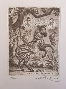 Grafický list, Peter Kľúčik, EXL Ján Štefančík, Zebra, 20x15 cm