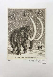Grafický list, Peter Kľúčik, EXL Norbert Hillerbrandt - Mamut, 19,5x14,5 cm, 95 €