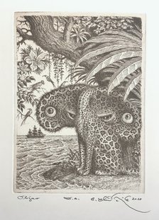 Grafický list, Peter Kľúčik, Objav, 18x13 cm, 95€, nezarámované