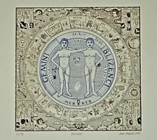 Grafika, Ivan Kováčik, Blíženci, 77 €, 30x30 cm