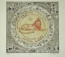 Grafika, Ivan Kováčik, Lev, 77 €, 30x30 cm, na vyžiadanie