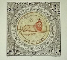 Grafika, Ivan Kováčik, Lev, 77 €, 30x30 cm, na vyžiadanie
