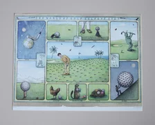 Grafika, Ivan Kováčik, Svet golfu, 40x50 cm