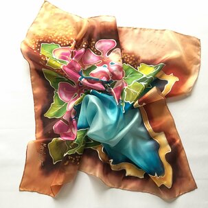 Hodvábna šatka č. 4., 75x75cm, predané