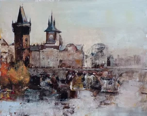 Igor Navrotskyi, Praha Karlov most, olejomaľba 71x88 cm, nezarámované, 625 €