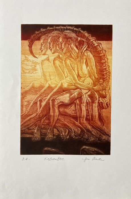 Igor Piačka, grafický list Kozorožec, 30x20 cm, 135 €