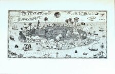 Ivan Kováčik, Dogs Island, grafický list, 20x40 cm, v hnedých odtieňoch, 110 €