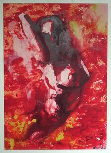 Jana Hegyiová, maľba, Z lávy, 70x50cm