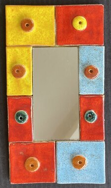 Janka Blašková, Zrkadlo malé II., 12,5x5,5 cm, s rámom 23,5x12,5 cm. 49 €