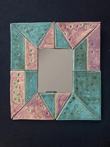 Janka Blašková, Zrkadlo väčšie I., 9x12 cm, s rámom 25,5x23 cm