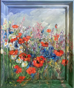 Jolana Palajová, Lúka, olejomaľba 58x40 cm