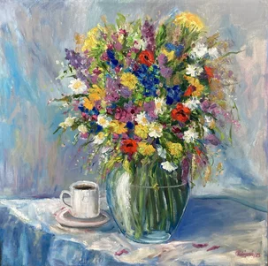 Jolana Palajová, Pre teba I., olejomaľba 60x60 cm