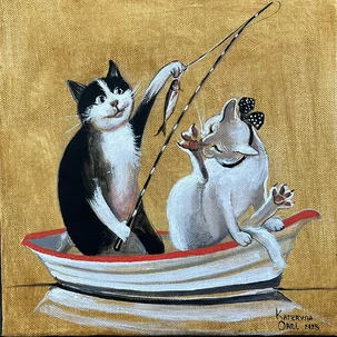 Kateryna Orel, Na rande, akryl 25x25 cm