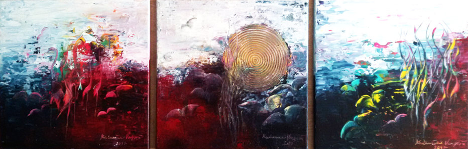 Katka Vargová, Autorský print, Triptych, 860 €, 3x(80x80)cm