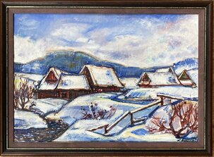 Lenka Boťanská, Zima, olejomaľba 50x70 cm